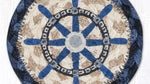 Earth Rugs ship wheel square coaster with ocean theme design