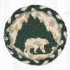 Tree line grizzly bear printed coaster rustic lodge design 5x5