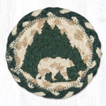 Earth Rugs Tree Line Grizzly Printed Coaster 5"x5" – Rustic Cabin Drink Protector