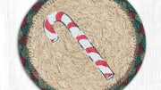 Candy cane printed coaster 5 inch square drink protector eco-friendly