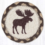 Earth Rugs Moose Crossing Printed Coaster – Rustic Wildlife Home Accent 5"x5"