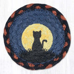 Earth Rugs Cat and Moon Printed Coaster – Unique Animal Night Design 5"x5"