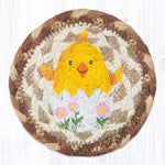 Earth Rugs Easter Chick Printed Coaster 5"x5" – Spring Holiday Drink Mat