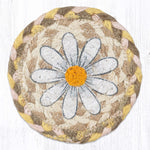 Earth Rugs Flower Coaster – Daisy Print Farmhouse Accent 5"x5" Square