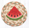 Earth Rugs Summer Fruit Coaster – Watermelon Slice Design on Braided Jute