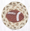 Earth Rugs Sports Coaster – Football Print on Natural Braided Jute