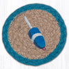 Earth Rugs Nautical Coaster – Blue Buoy Design on Natural Jute