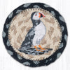 Earth Rugs Coastal Puffin Coaster – 5"x5" Rustic Jute Square with Seabird Print