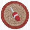 Earth Rugs Nautical Red Buoy Coaster – 5"x5" Jute Mat for Coastal Homes