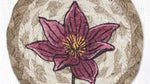 Earth Rugs Round Coaster – Braided Jute with Soft Lily Floral Print