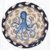 Blue octopus printed coaster coastal nautical style