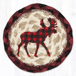 Earth Rugs Decorative Moose Silhouette Plaid Coaster Cotton Blend 5"x5"