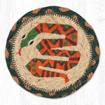 Earth Rugs Desert Snake Printed Coaster Set 5x5 Inch – Hand-Stenciled Jute, Rustic Southwest Accent, Eco Friendly Reptile Design