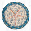 Coastal pencil starfish printed coaster square 5x5