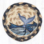 Earth Rugs Whale Tail Printed Coaster 5"x5" Coastal Ocean Design