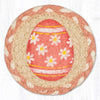 Pastel Pink Easter Coaster – Braided Jute Round Accent, 5"x5"