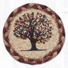 Tree of Life Coaster – Earth Rugs Braided Jute, 5" Round Accent