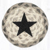 Minimalist Black Star Coaster – Earth Rugs Braided Jute, 5"x5" Round