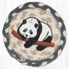 Rustic Panda Coaster – Earth Rugs 5"x5" Braided Jute Wildlife Accent
