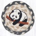 Earth Rugs Giant Panda Round Coaster – Braided Jute, Wildlife Theme, 5"x5" Eco Accent