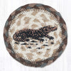 Rustic Gator Coaster – Earth Rugs Wildlife Braided Jute 5"x5"