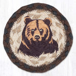 Earth Rugs Brown Bear Printed Coaster – 5"x5" Durable Eco-Friendly Natural Material, Nature-Inspired Design