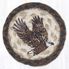 Earth Rugs Americana Eagle Coaster – Braided Jute Round 5" Accent for Rustic Homes