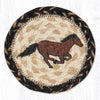 Western Horse Coaster – Earth Rugs Galloping Equine Print on Braided Jute (5")