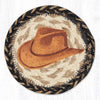 Western Cowboy Hat Coaster – Earth Rugs 5" Round Braided Jute Accent