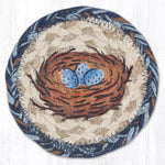 Earth Rugs Bird Nest Printed Jute Coaster – 5"x5" Round Rustic Coaster with Spring Nest Design