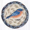 Earth Rugs Bluebird Round Jute Coaster – Rustic Braided 5" Drink Mat for Farmhouse Style