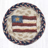 Rustic Round Patriotic Coaster – 5" Primitive Star Flag by Earth Rugs