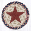 Rustic Red Star Round Coaster – Americana Fabric Mat by Earth Rugs