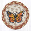 Earth Rugs Monarch Butterfly Jute Coaster – 5" Round Rustic Table Decor