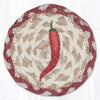 Earth Rugs Single Chili Coaster – 5" Braided Jute Round for Rustic & Southwestern Kitchens