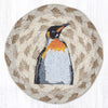 Earth Rugs Penguin Coaster – 5" Round Jute for Holiday & Winter Decor