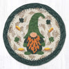 Earth Rugs Irish Gnome Coaster – 5" Round Jute for St. Patrick's Day Table Decor