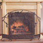 Pinecone Fireplace Screen – 36"H Cast Iron Hearth Accent by SPI Home