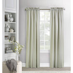 Ticking Stripe Room Darkening Pole Top Curtain Panel Pair each 40" x 72" Sage