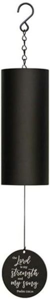 Bronze Wind Chime – “The Lord is My Strength” Cylinder, 18"