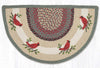 Rustic Holly Cardinal Printed Slice Rug Natural Jute Kitchen Accent 18x29