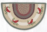 Earth Rugs Holly Cardinal Slice Tread Rug – 18"x29" Hand-Printed Jute Farmhouse Accent