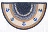Earth Rugs Anchor Printed Jute Slice Rug 18x29 Coastal Nautical Style