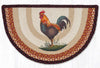 Half Moon Natural Jute Rug with Rustic Rooster Print Country Kitchen