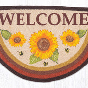 Eco Friendly Floral Rug – Handcrafted Sunflower Welcome Slice Mat