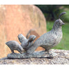 Rustic Quail Family Sculpture – Hand-Painted Bird Figurine for Home or Garden