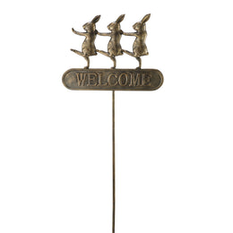Aluminum Parade Bunnies Welcome Sign