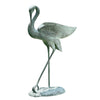 Artistic Crane Plant Stand – Weathered Metal Bird Planter for Yard or Balcony