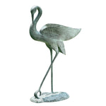 SPI Home Crane Planter Holder – 30" H Bronze Metal Garden Sculpture with Built-In Pot Stand