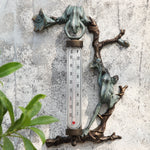 Frogs Wall Mounted Thermometer Aluminum Outdoor Garden Accent – 16" by SPI